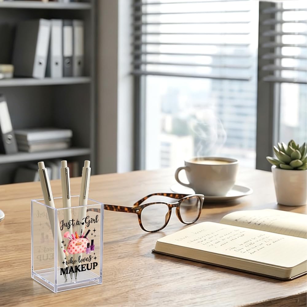 Lash Queen Acrylic Makeup Brush Organizer Holder, Lash Artist Desk Accessory Holder, Acrylic Desk Organizer Gifts for Make up Artist Eyelash Technician Cosmetologist Esthetician Beautician