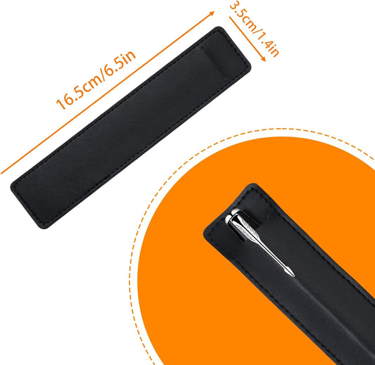 5Pcs Leather Single Fountain Pen Case, Soft Pen Sleeve Pouch for Men Women, Ballpoint Pencil Protective Cover Holder for Office, Business Gift (Black)