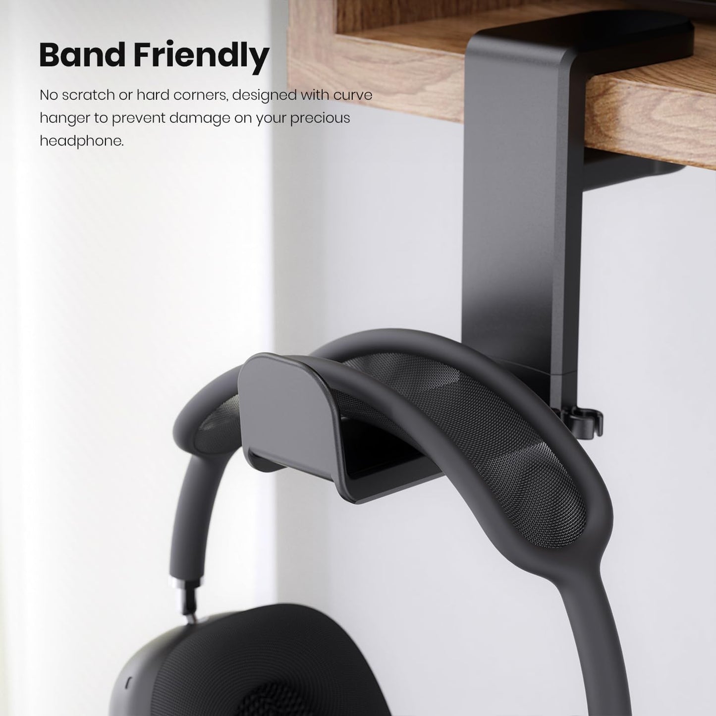 3in1 Rotating Headphone Holder - EURPMASK 3in1 PC Gaming Headset Holder w/Detachable Controller Holder, Adjustable Clamp-on Headset Stand,Headphone Hanger Hook Under Desk w/Cable Clip Organizer,Black