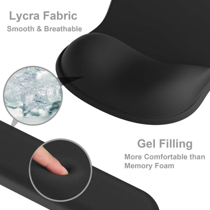 Ergonomic Mouse Pad with Wrist Rest and Keyboard Wrist Rest, Gel Mousepad and Wrist Rest for Computer Keyboard, Pain Relief, Non-Slip PU Base, Mouse Pad with Wrist Support for Gaming, Office, Brown