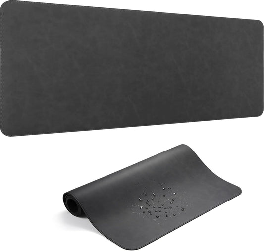 Leather Desk Pad Protector, Office Desk Mat, Large Laptop Mouse Pad, PU Non-Slip Desk Blotter, Waterproof Writing Pad, Computer Keyboard Mat for Desktop 39.4 x 17 inch (Brown)