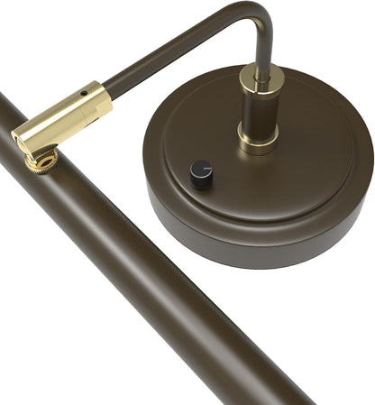 Cocoweb Adjustable LED Upright Piano Desk Lamp in Black with Brass Accents - PLED101D