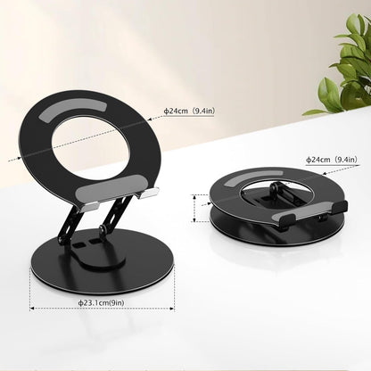 Laptop Stand for Desk Adjustable Computer Stand with 360 Rotating Base Ergonomic Laptop Riser Mount for Desk Foldable Protable Computer Desk Fits with MacBook Pro Air, Rectangle