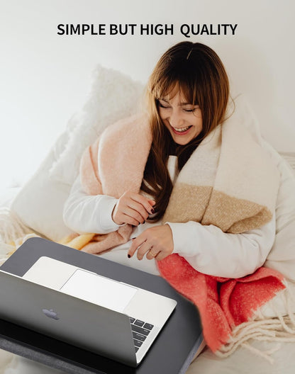 ZEAPTAC Portable Lap Laptop Desk with Pillow Cushion, Fits up to 15.6 inch Laptop, Lap Stand for Bed & Couch & Carpet, Book Tablet/Drawing Board/Computer Laptop Stand - Pink