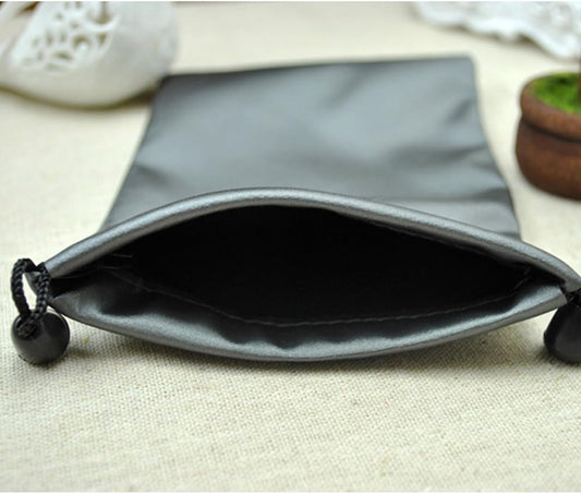 3 PCS Waterproof Carrying Storage Pouch Case Bags Drawstring Pocket Bags for Phones Power Bank Data Cable MP3 MP4 Accessories Bracelets Necklaces Rings Jewelry, etc, Gray