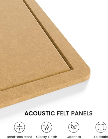 Fluxynara Bulletin Board, 23.6" x 17.5" Cork Board Alternative with 12 Safe Removable Adhesive Tabs, Foldable Felt Pin Board for Home Office, Classroom, Bedroom,Entryway for Walls—Sage