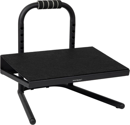 Mind Reader Foot Rest, Under Desk at Work, Ergonomic, Height Adjustable, Office, Plastic, Black