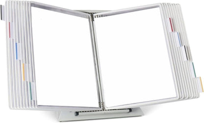 Tarifold Desktop Reference Organizer & Display System, 10 Double-Sided Pockets, 20 Sheet Capacity, Expandable, Durable Steel Wire Frames, Letter Size, Made in France, Black