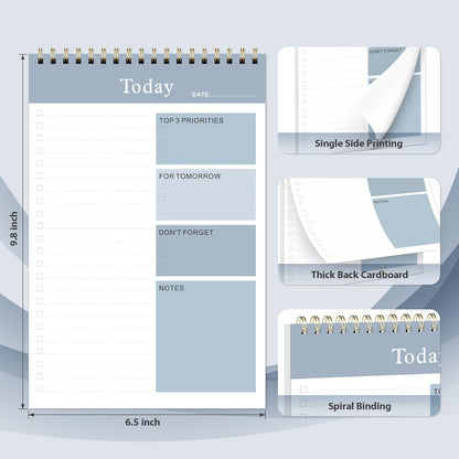 Weekly To Do List Notepad, Undated Planner with 52 Sheets (8.5''x11''), Desk Weekly Planner for Women & Man, Home School & Work