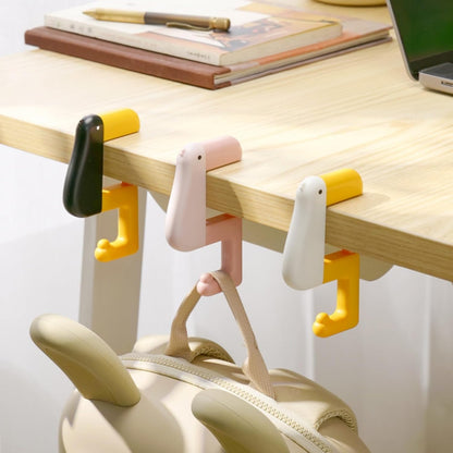 3PCS Thinking Duck Foldable Desk Hook for Bag – Adorable Non-Slip Bag Holder for Table, Compact Portable Desk Hook for Office, Home(Holds 11 lbs)