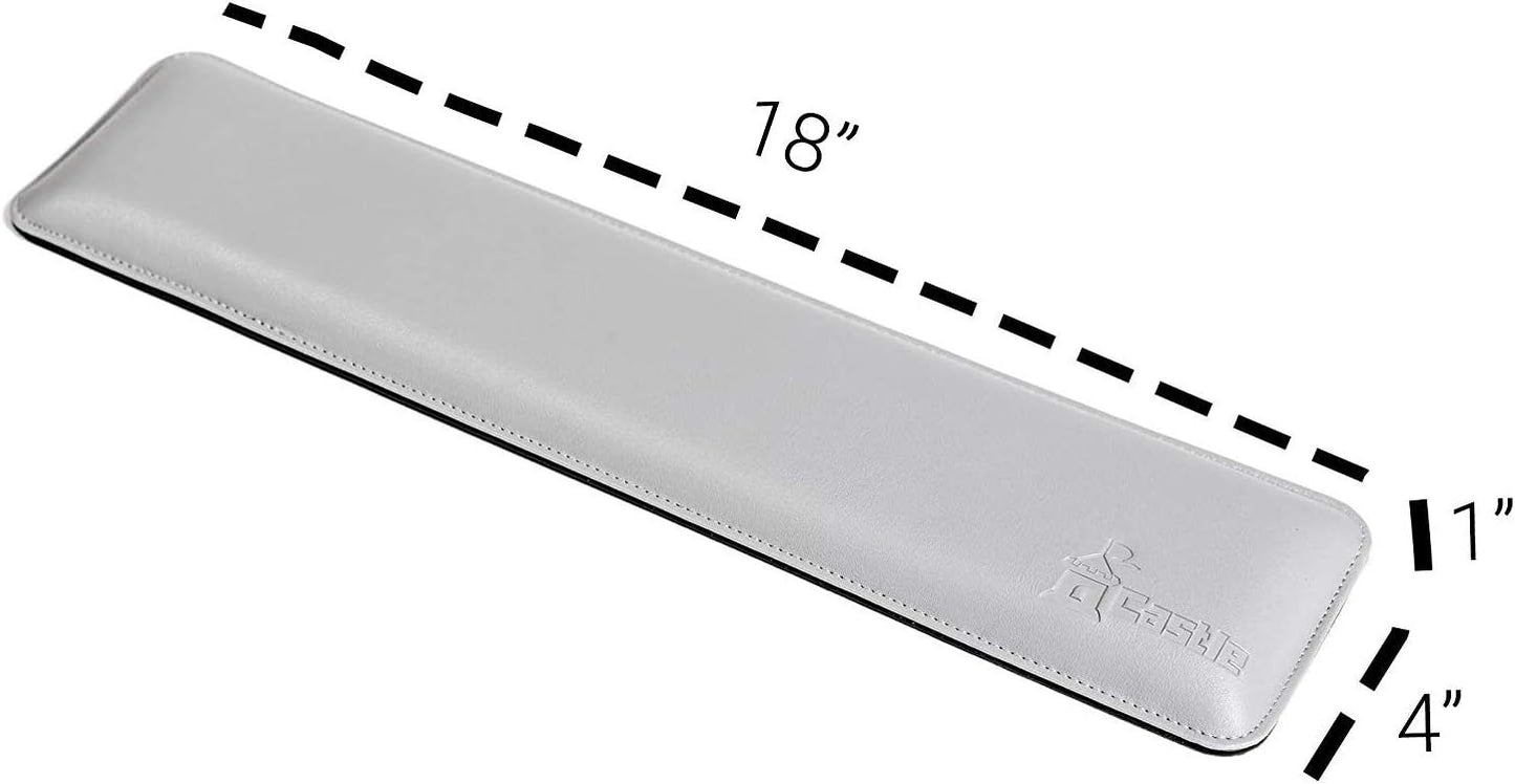 Bailey Compact by Castle - Wrist Rest for Keyboards with Around 61 Keys - Leather Ergonomic Computer Extra Firm Keyboard Wrist Support for Typists, Gaming, Heavy Office Use (Stone, Compact Size)