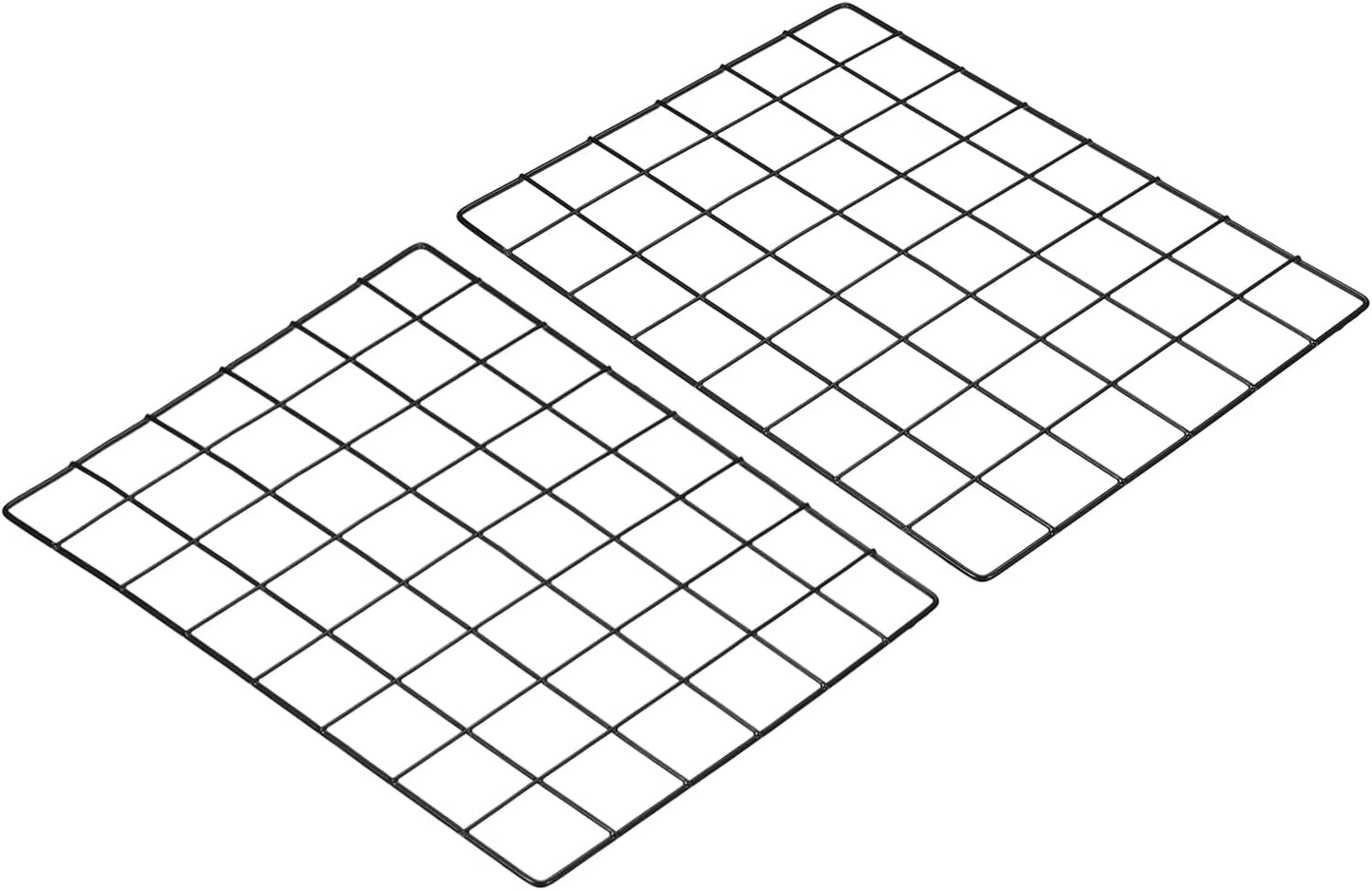 PATIKIL 24"x12" Wire Grid Panel, 2 Pack Wall Grid Decorative Panels Board Photo Pictures Display Decor Hanging Organizer for Home Office, Black