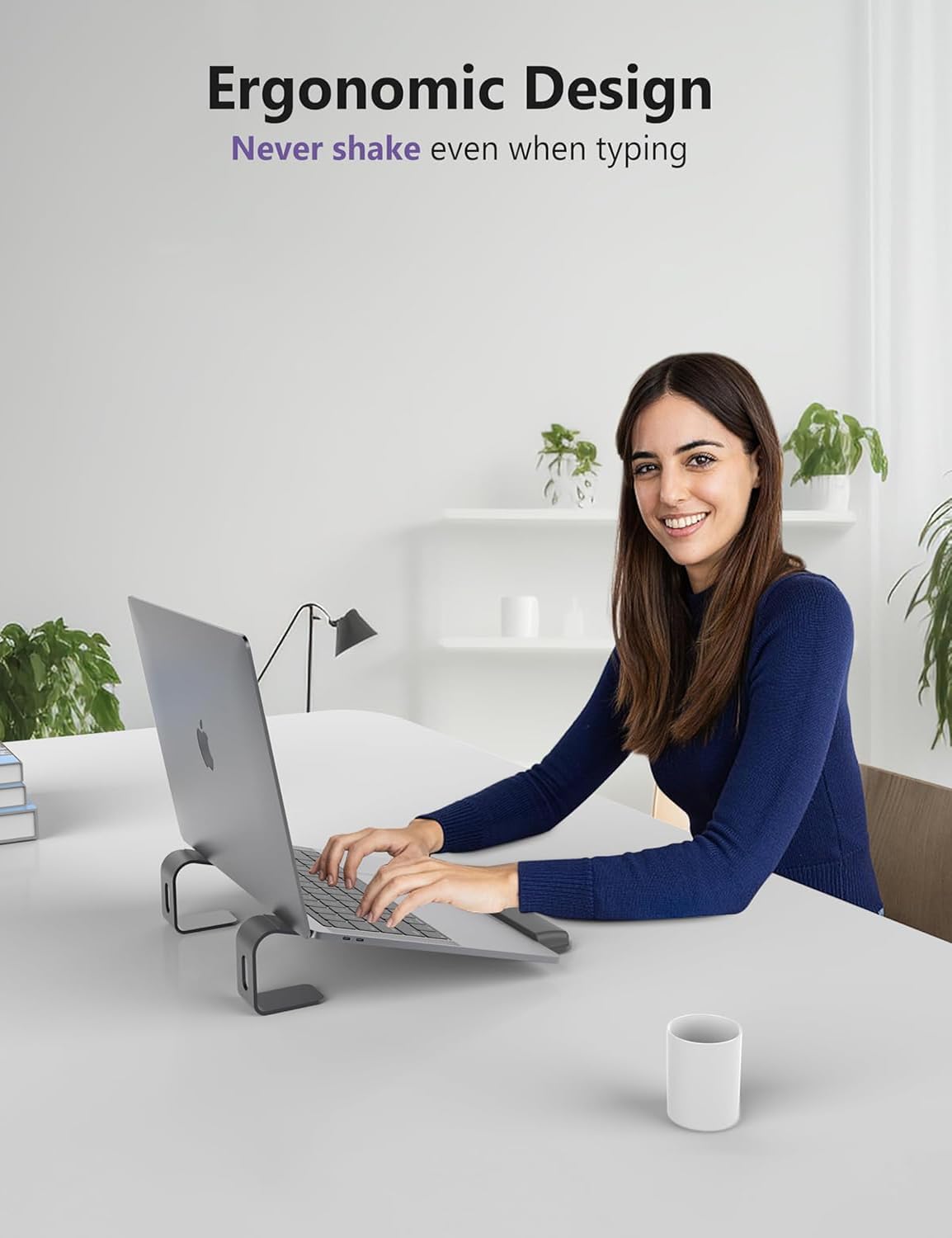 JCZT Clear Acrylic Laptop Stand for Desk, with Wrist Rest, Ergonomic Detachable Mount Compatible with 10-17'' All Laptops Such as MacBook Air Pro/HP/Dell/Lenovo