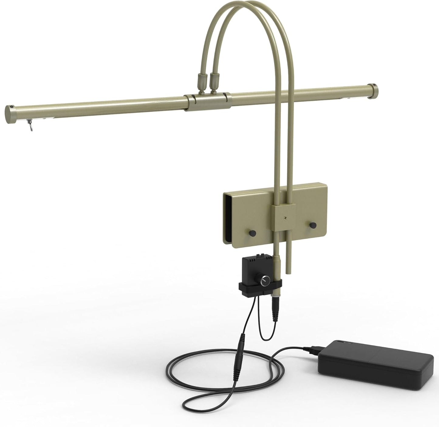 Cocoweb 22" LED Grand Piano Light in Antique Brass with Dimmer Clip