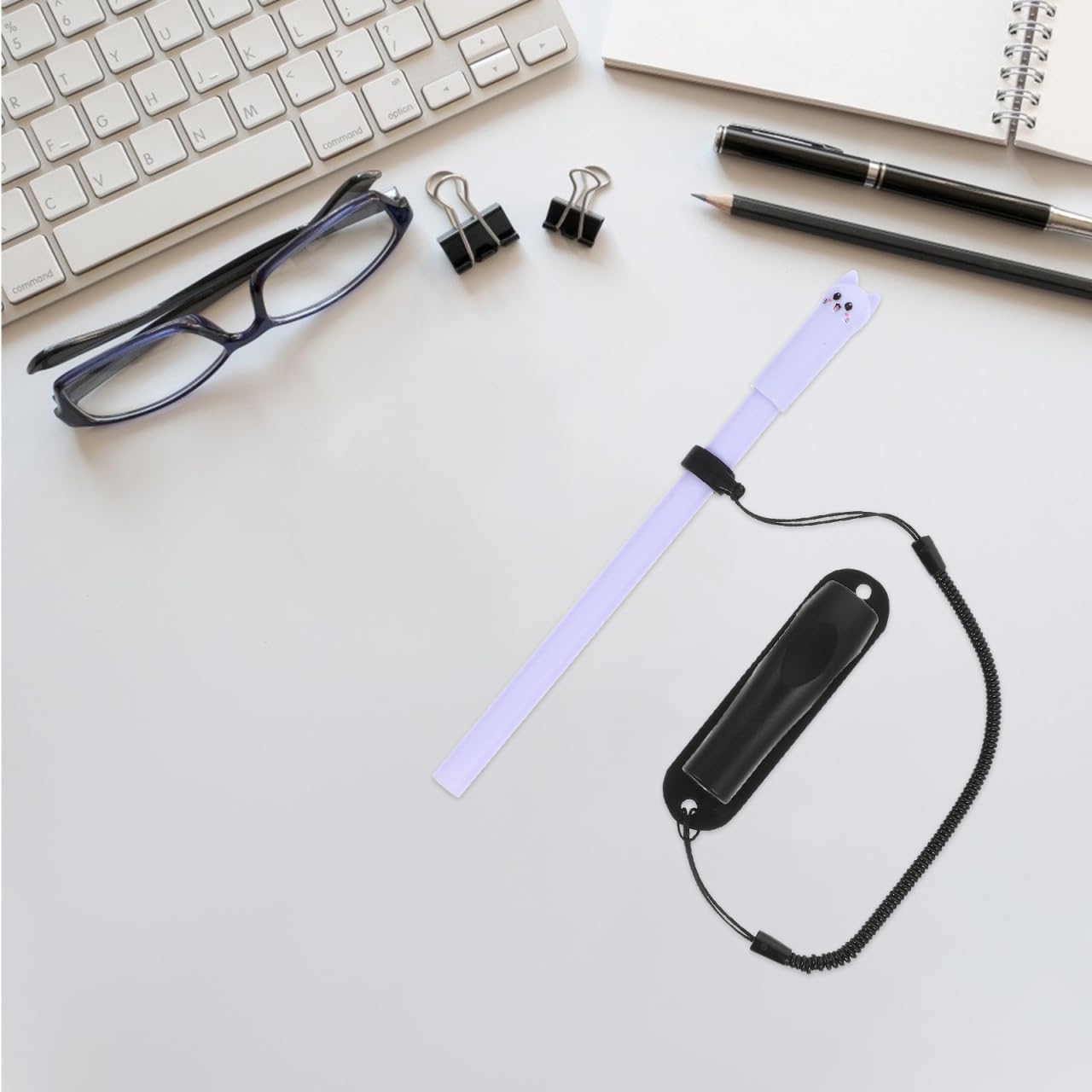 jojofuny 2-Pack Stylus Pen Hanging Ropes with Base Anti Lost Pen Tether for Desk and Tablet Secure Universal Holder Lanyard for Office and Classroom Use