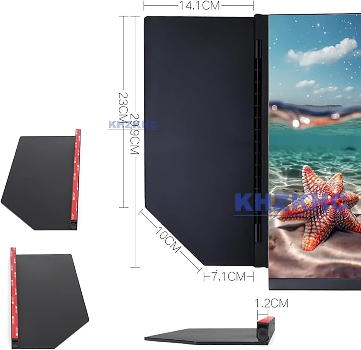 Anti-Glare Computer Monitor Sunshade, Adjustable Monitor Hood Sunshade,Desktop Computer Screen Hood, Privacy Protection Side Panel, 24inch Adjustable, for Office, Playing Games