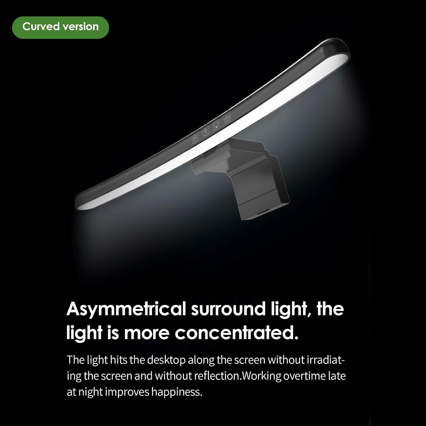 BY-J Computer Monitor Light Bar, Eye-Care USB Reading LED Task Lamp with Touch Control, Fit for Curved Monitor, No Screen Glare Dimmable Desk Lamp Computer Monitor Light Bar for Screen Home Office