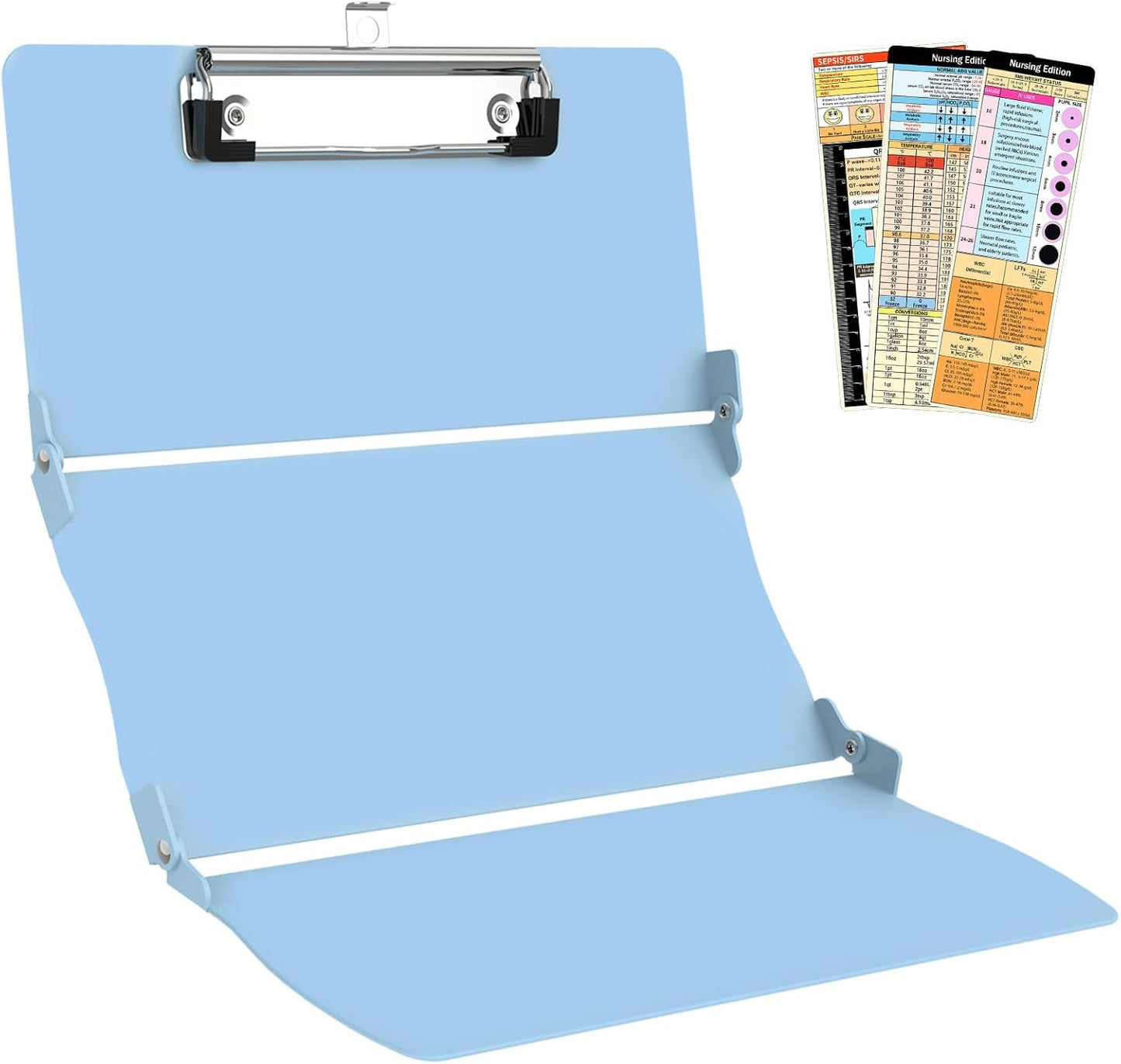 Clipboard Foldable Without Edition Cheat Sheets Aluminum 3 Layers Foldable Clipboards Pocket Size Profile Clip Clipboards Notepad for Students, Nurses,Contractor Trucker Driver