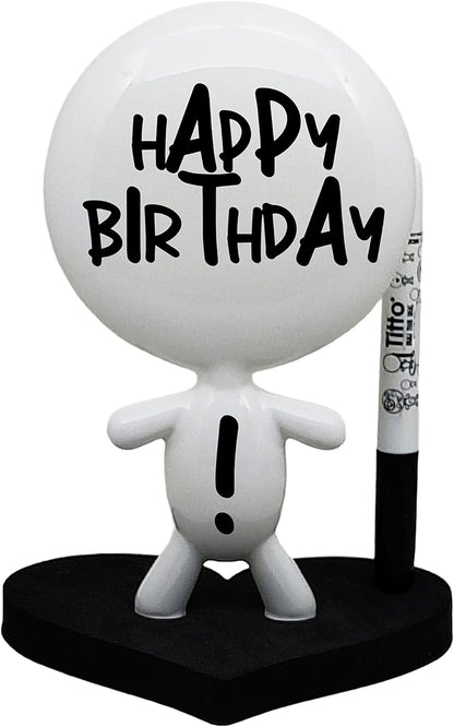 Dry Erase Board - TITTO in Love, Draw Your Ideas - Ceramic Doll - Black Office Design Desk - Coworkers Office Home Gift (Black)