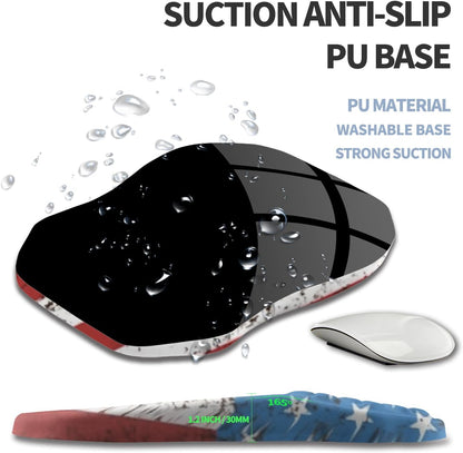 Ergonomic Raised Mouse Pad Wrist Support with Bilateral Slope Memory Foam Mousepad for Wrist Rest and Carpal Tunnel Pain Relief 11.8x7.9〃 Black