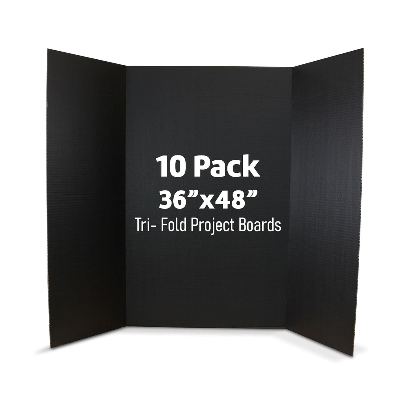 Flipside Products 36” x 48” Project Boards for Presentations, Science Fair, School Projects, Event Displays and Trifold Picture Board, Proudly Made in USA - Black - 4 Pack