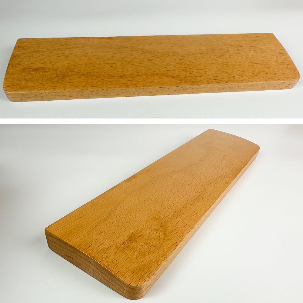 Wooden Wrist Rest, Ergonomic Palm Rest for Mechanical Gaming Keyboard, 12.25 Inches/31cm, Compact, Thick (Beech)