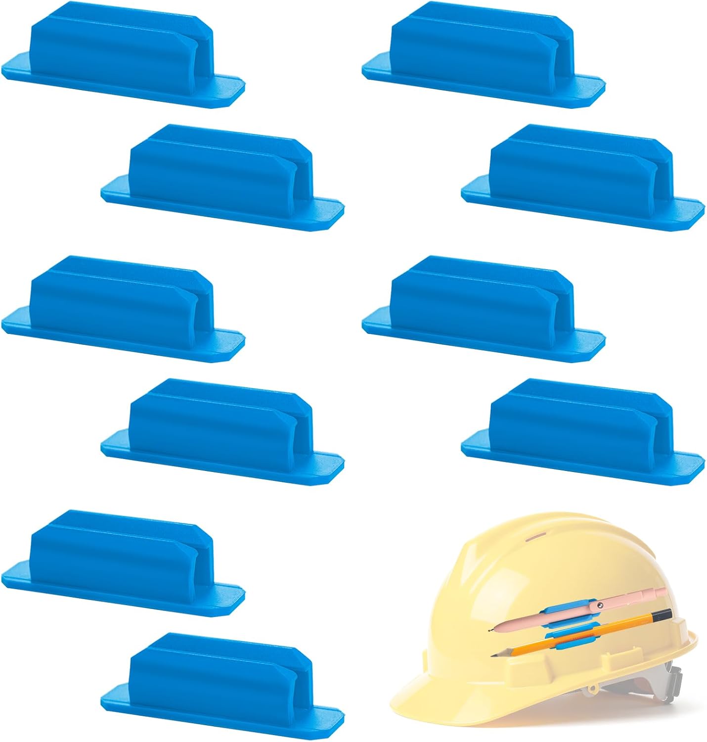 10 Pcs Silicone Pen Holder for Wall,Adhesive Pencil Holder for Clipboard Student Desk Classroom (5-colors)