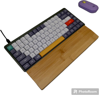 Kothar Wooden/Bamboo Keyboard Wrist Rest - Ergonomic Design, Comfortable Support for Mechanical Keyboards, Office & Gaming Use (TKL, Black)
