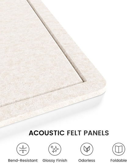 Fluxynara Bulletin Board, 23.6" x 17.5" Cork Board Alternative with 12 Safe Removable Adhesive Tabs, Foldable Felt Pin Board for Home Office, Classroom, Bedroom,Entryway for Walls—Sage