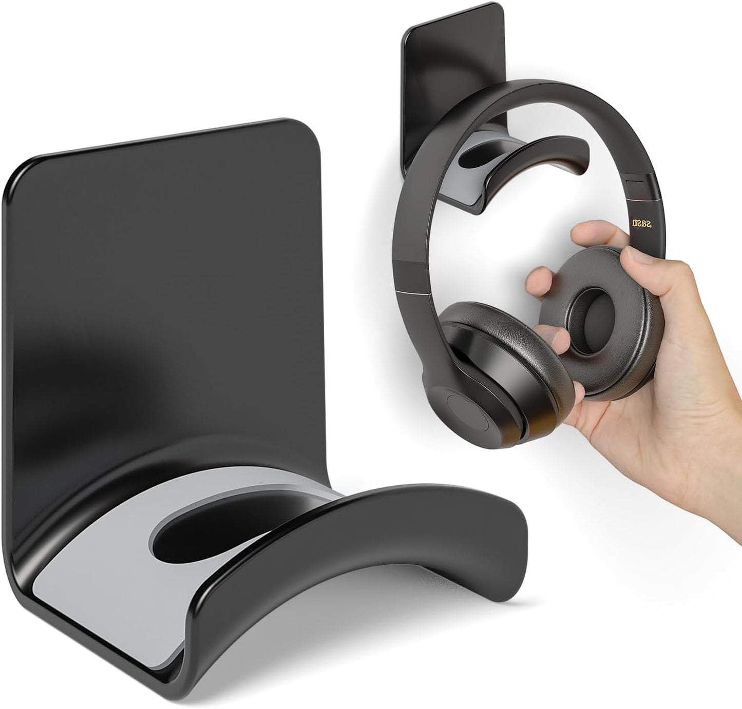 Game Headphone Stand for Desk Mini Headphone Hanger Holder with Strong Adhesive Game Headset Stand Headphone Holder-Under Desk…