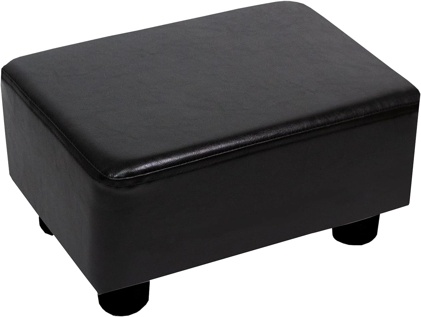 CAROLMADE Small Foot Stool Ottoman Footstool with Legs Under Desk Footrest for Living Room Bedroom and Office, Soft Ivory White