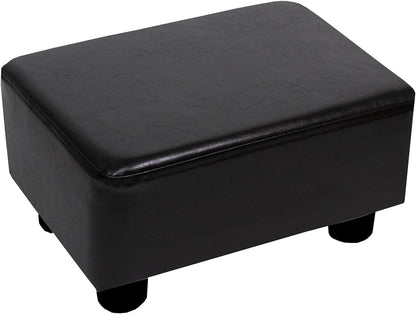CAROLMADE Small Foot Stool Ottoman Footstool with Legs Under Desk Footrest for Living Room Bedroom and Office, Soft Ivory White