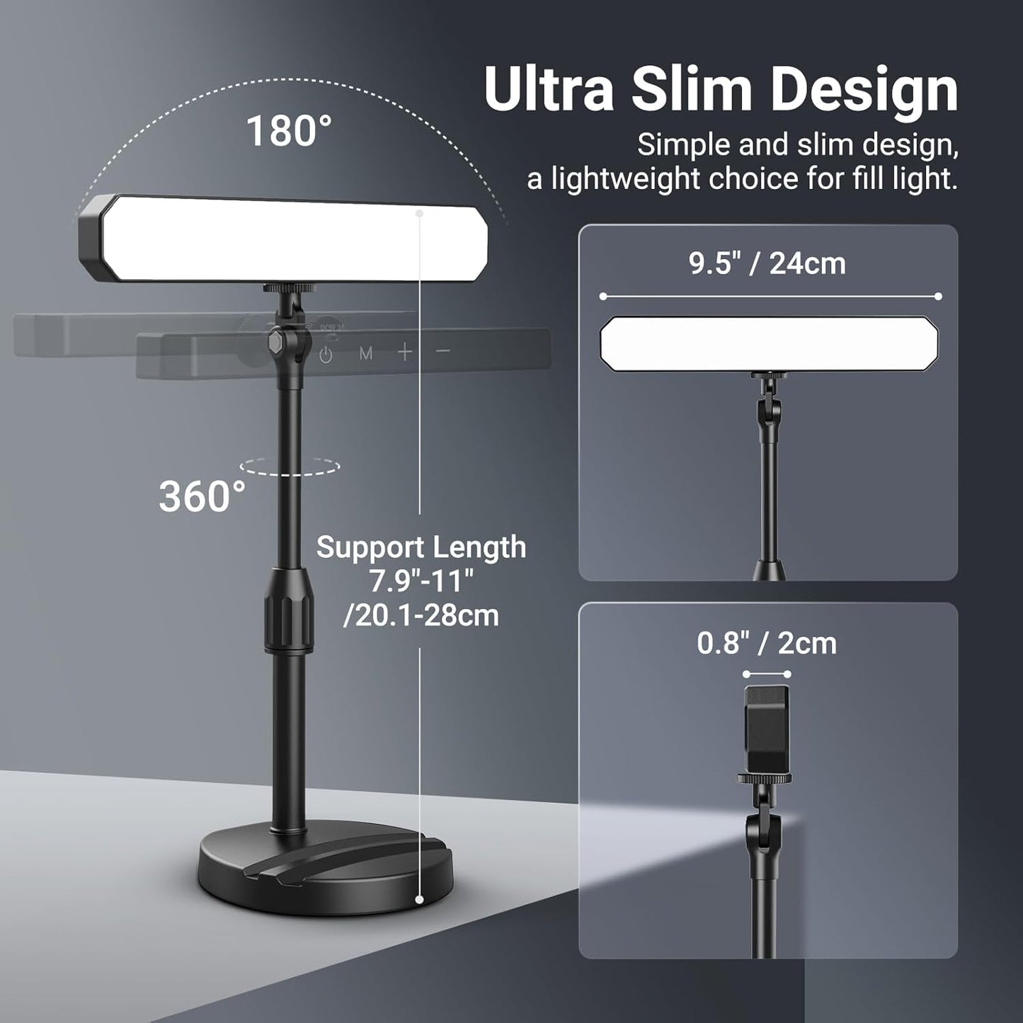NEEWER Basics 12W Dual Monitor Light Bar with Stands, LED Lamp for Home Office Video Conference Lighting Desk Computer Laptop Webcam Zoom Streaming, Bi Color, Remote/Touch Control Dimmable, L10