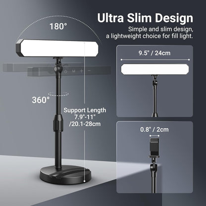 NEEWER Basics 12W Dual Monitor Light Bar with Stands, LED Lamp for Home Office Video Conference Lighting Desk Computer Laptop Webcam Zoom Streaming, Bi Color, Remote/Touch Control Dimmable, L10