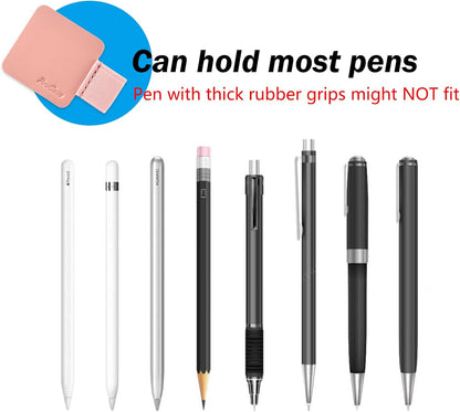 ProCase (5 Pack) Pen Loop Holder for Notebooks Journals Planners Tablet Case, Self Adhesive Leather Pencil Holder with Elastic Loop for Pens, Apple Pencil, Stylus Pen -Black