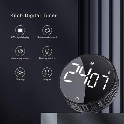 AVINIA Digital Kitchen Timers, Visual timers Large LED Display Magnetic Countdown Countup Timer for Classroom Cooking Fitness Baking Studying Teaching, Easy for Kids and Seniors White