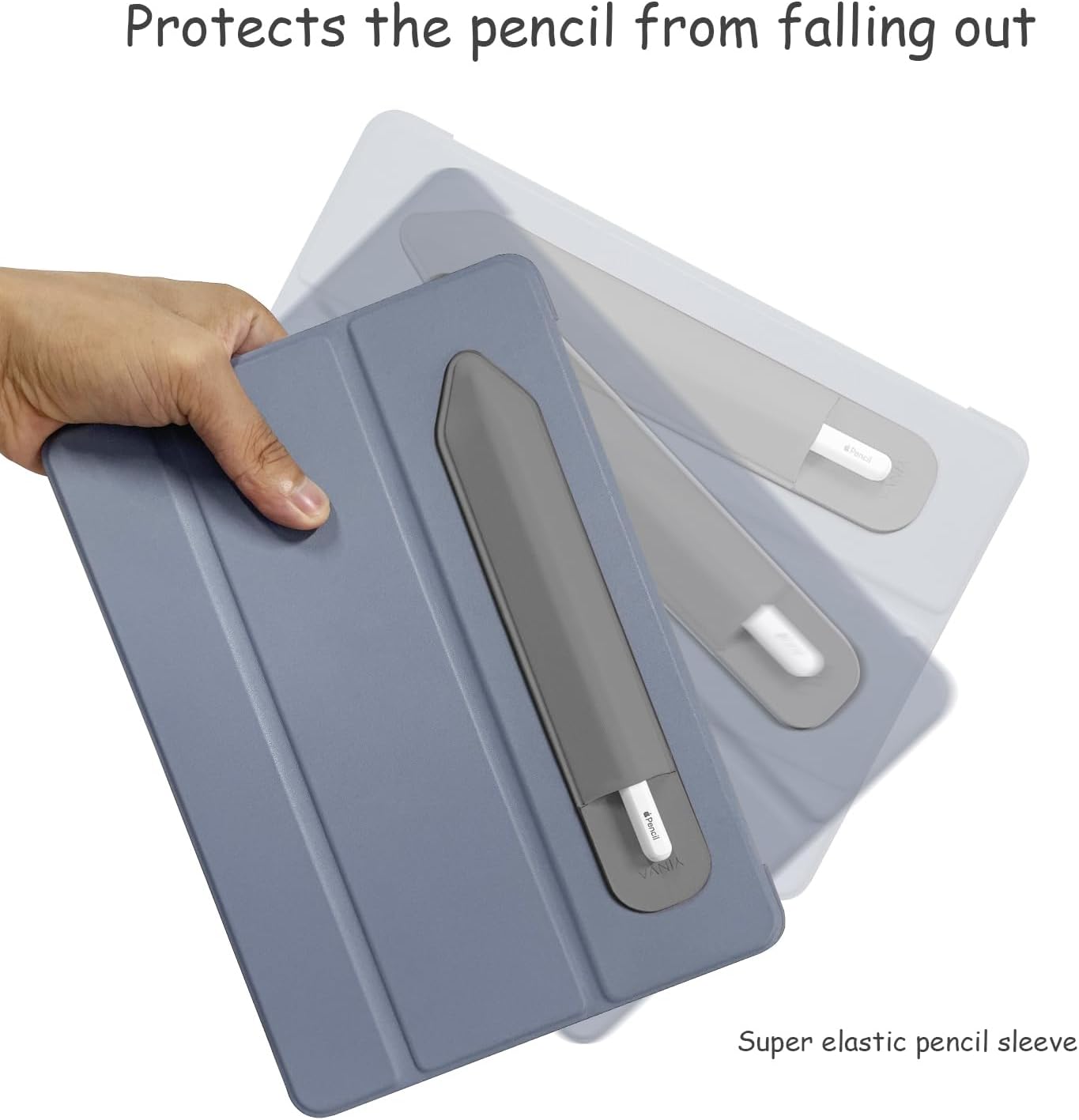 YINVA Pencil Holder Compatible with Apple Pencil 2nd Generation and 1st Gen, Elastic Sleeves Pencil Pouch Accessories Design for iPad and Stylus (Black)
