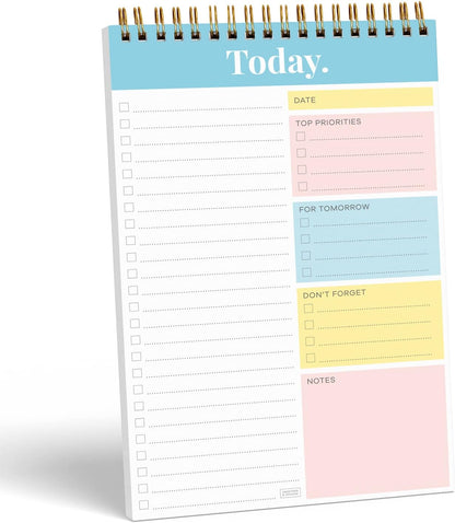 Sweetzer & Orange Daily & Weekly To Do List Notepad – Undated Work Planner & Organizer with Wish List Section, 52-Sheet Coiled Task Pad for Productivity – MAUVE To Do List Notebook for Work