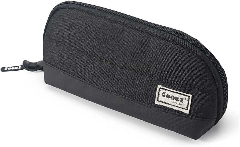 Sooez Wide-Opening Pencil Pen Case, Lightweight & Spacious Pencil Bag Pouch Box Organizer, Aesthetic Supply with Triangular Design for Adults, Grey
