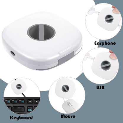 6 Pieces Retractable Cable Management Charging Organizer Phone Cord Holder Small Winder Case for Headset Cord Mouse Wire Charger Cable(White)