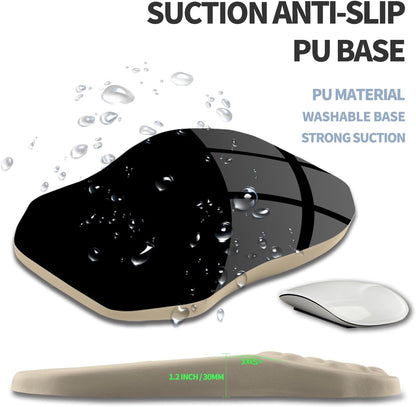 Ergonomic Raised Mouse Pad Wrist Support with Bilateral Slope Memory Foam Mousepad for Wrist Rest and Carpal Tunnel Pain Relief 11.8x7.9〃 Black