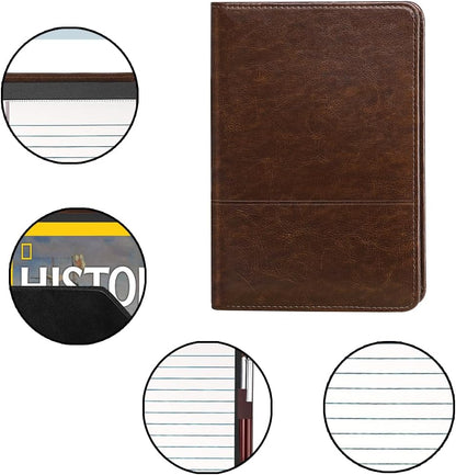 Padfolio/Portfolio Binder, Mini Padfolio Portfolio Binder 5 x 8 Legal Writing Pad, A5 Document Organizer Folder for Men Women, Black