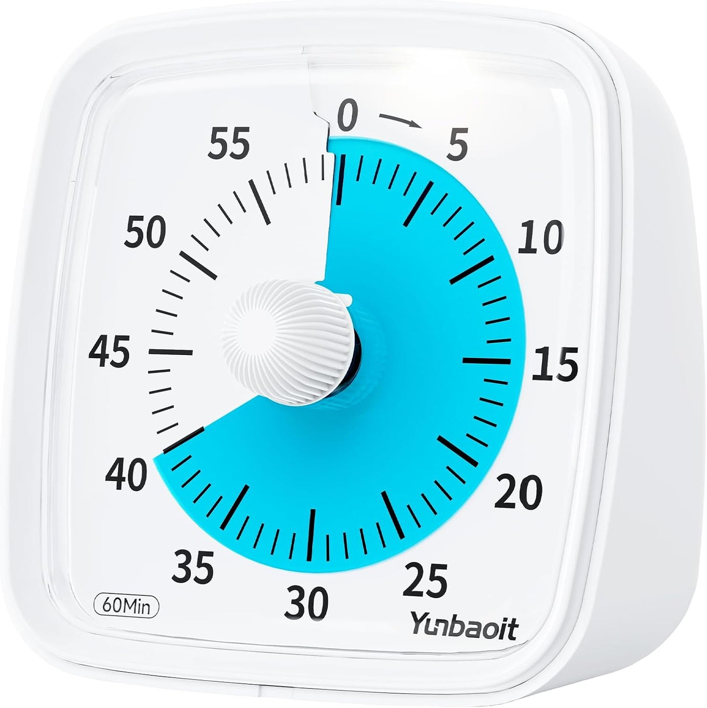 Yunbaoit Visual Timer with Night Light, 60-Minute Countdown Timer for Kids and Adults, Silent Classroom Timer, Time Management Tool for Home, School, or Work (Light Blue)