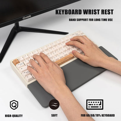 Ergonomic 75% Keyboard Wrist Rest-12.8" Silicone Non-Slip Keyboard Cushion, Computer Wrist Rest, Relief of Hand Pain(Grey)