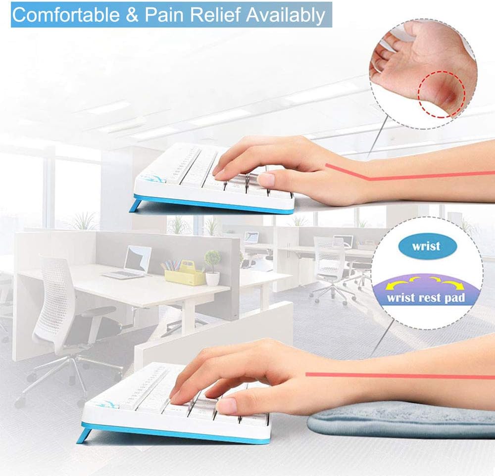 AUHOKY 2 Sets Ergonomic Computer Wrist Pad - Long & Short Size Combination Keyboard Rest Elbow Support Mat for Office, Desktop, Working, Gaming - Memory Foam Relieve Elbow Pain (Brown)