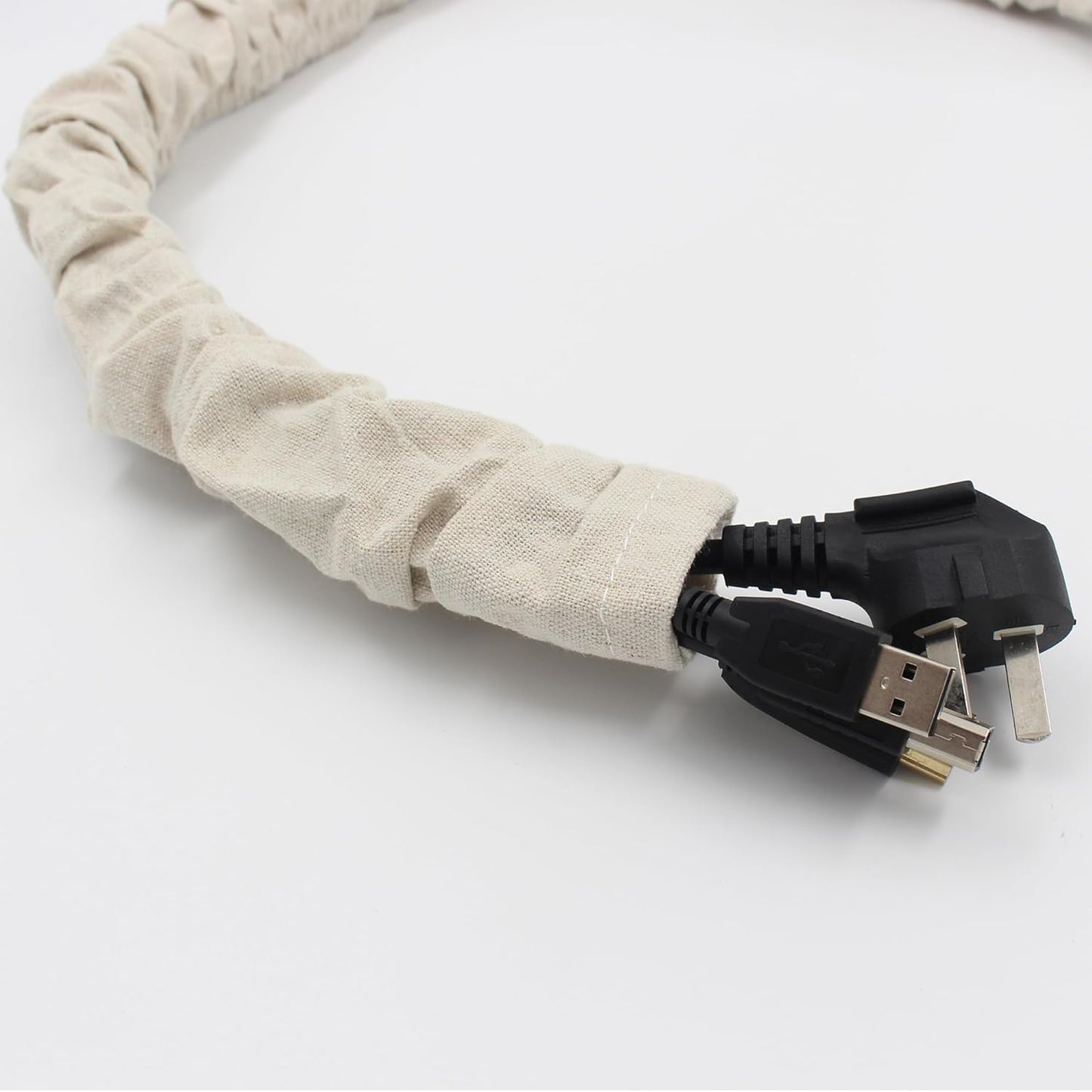 Fabric Cord Cover, 2 Pcs 6 Feet Chain Cable Sleeve, Chandelier Lighting Wire Cord Cover for Lamps Light Fixtures Lighting Wires Cable Management, Flattening Effect