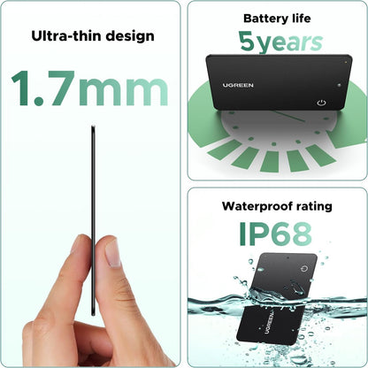 UGREEN FineTrack Slim G (Android Only) Wallet Tracker Card, 5-Year Battery Bluetooth Tracker Card Work with Find Hub App, IP68 Waterproof Smart Google Tracker Card for Wallet Luggage[Google Certified]