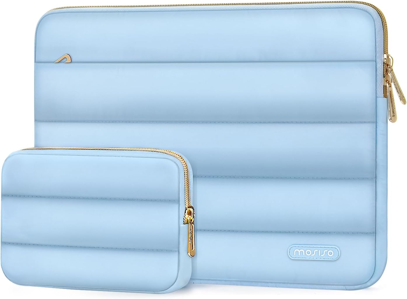 MOSISO Laptop Case 13.3 inch,13-13.3 inch Puffy Laptop Sleeve Compatible with MacBook Neo/Air 13.6 M5 M4 M3 M2 M1/Pro 13/14,HP Dell ASUS Lenovo,Polyester Horizontal Bag with Small Case, Sand