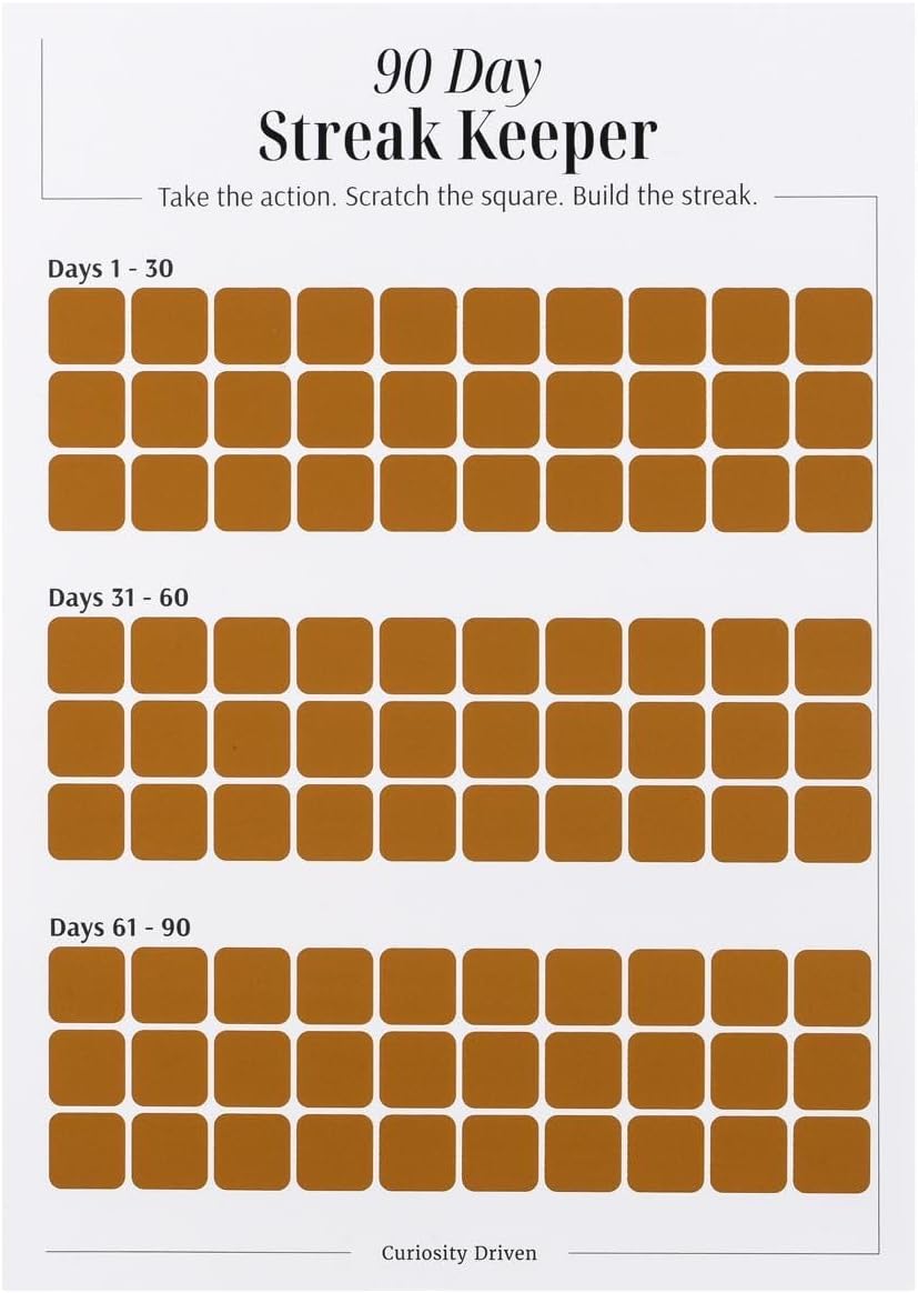 Daily Habit Tracker for Women – 30-Day Goal & Productivity Chart with Scratch-Off Motivation (8.3" x 11.7") | The Streak Keeper with Encouraging Prompts & Bonus Habit Guide