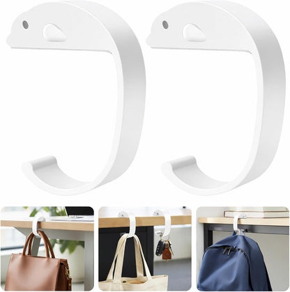 2 PCS Purse Hook for Table Heavy Duty, Bag Hanger for Table, Classroom, Office, Travel, Multi-Use Portable Bag Hook for Desk, Headphone, Key, Backpack, Office Table Accessories